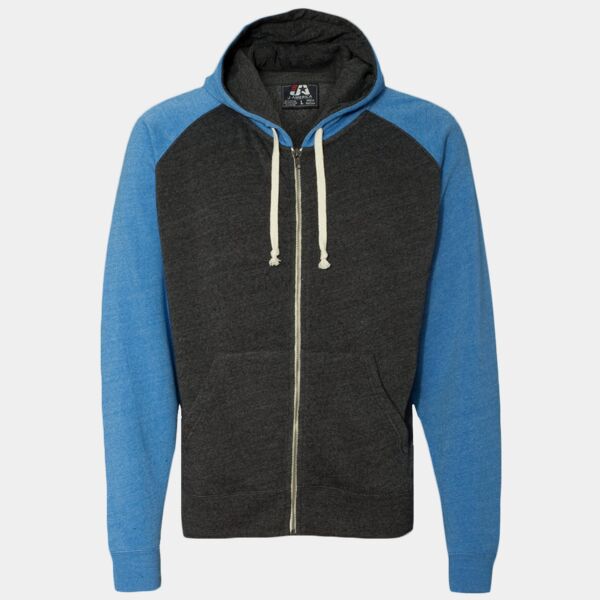 Triblend Raglan Full-Zip Hooded Sweatshirt Thumbnail